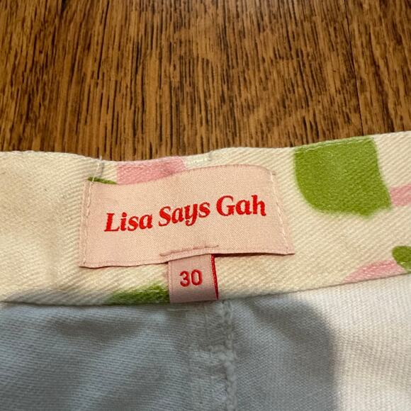 Lisa says gah sheep print fun colorful flat front straight cut size 30 pants - Picture 5 of 10